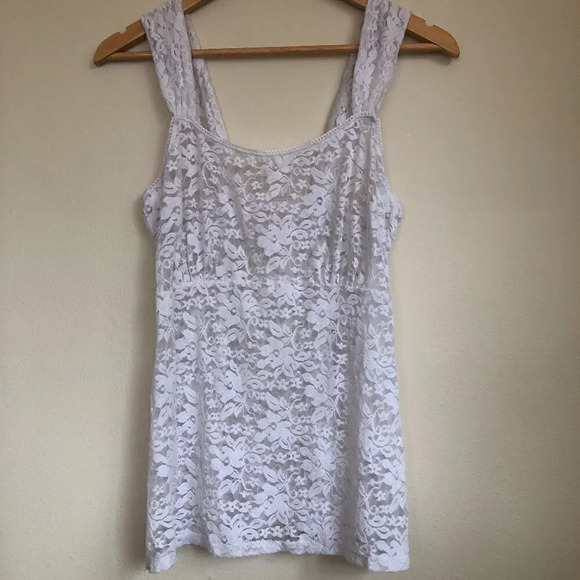 Ruby Ribbon Tops - Ruby Ribbon Lace Square Neck Cami Tank  size medium
